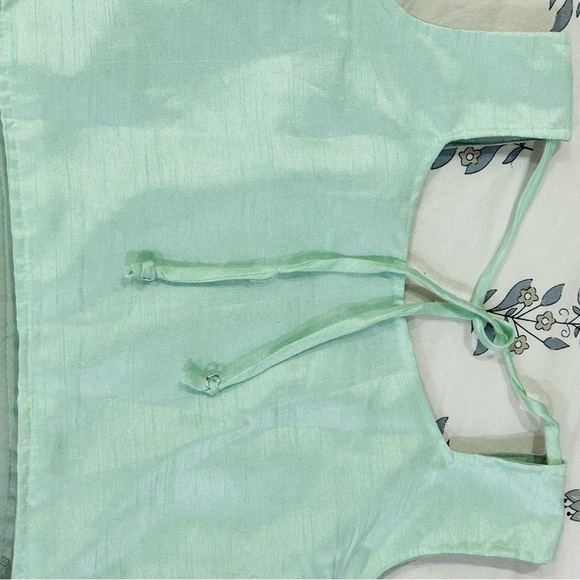 Trending embroidered crop top,crinkled skirt with can can n shrug, a party wear - Picture 12 of 14